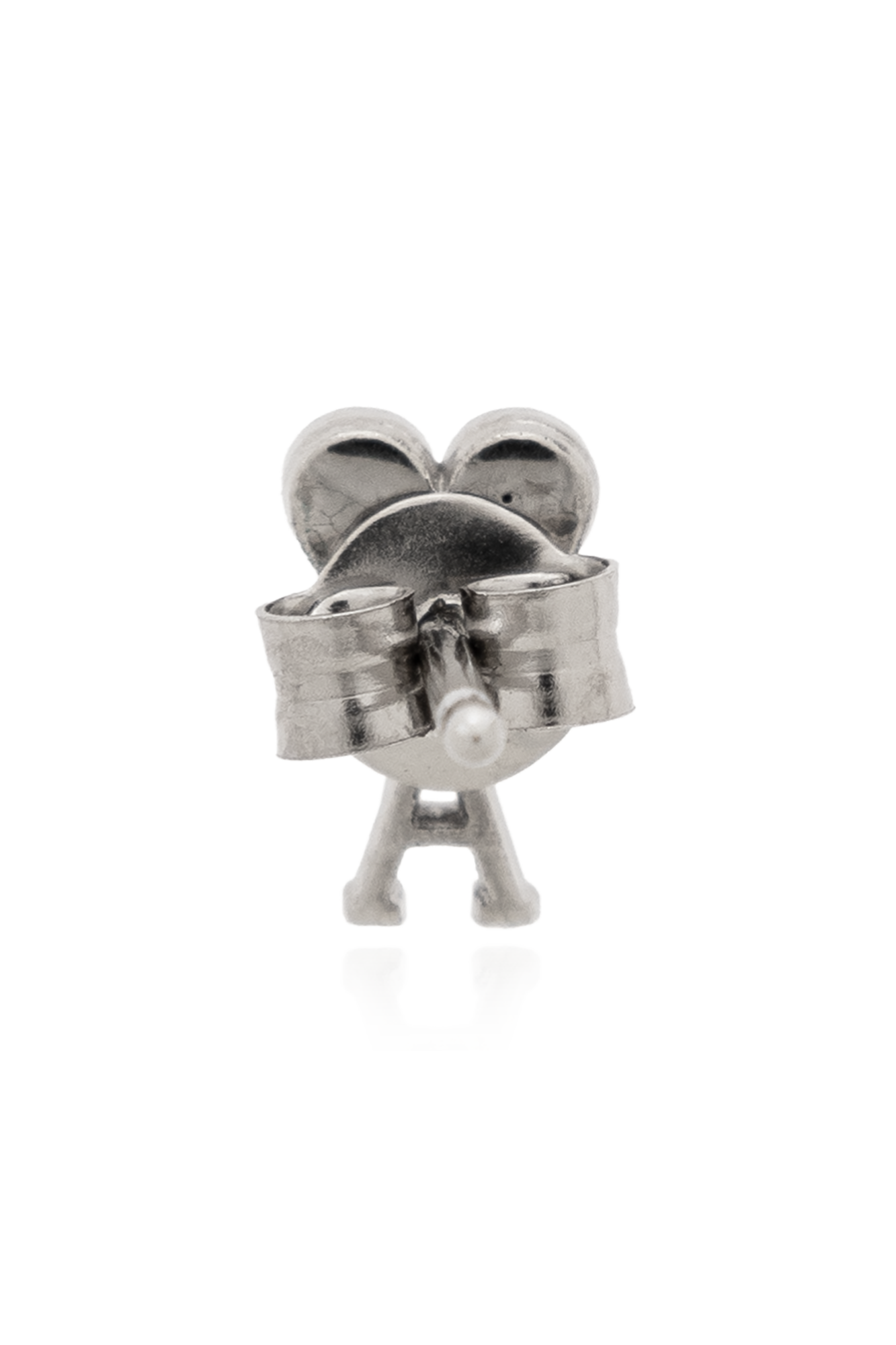 Silver Single earring in the shape of the logo Ami Alexandre